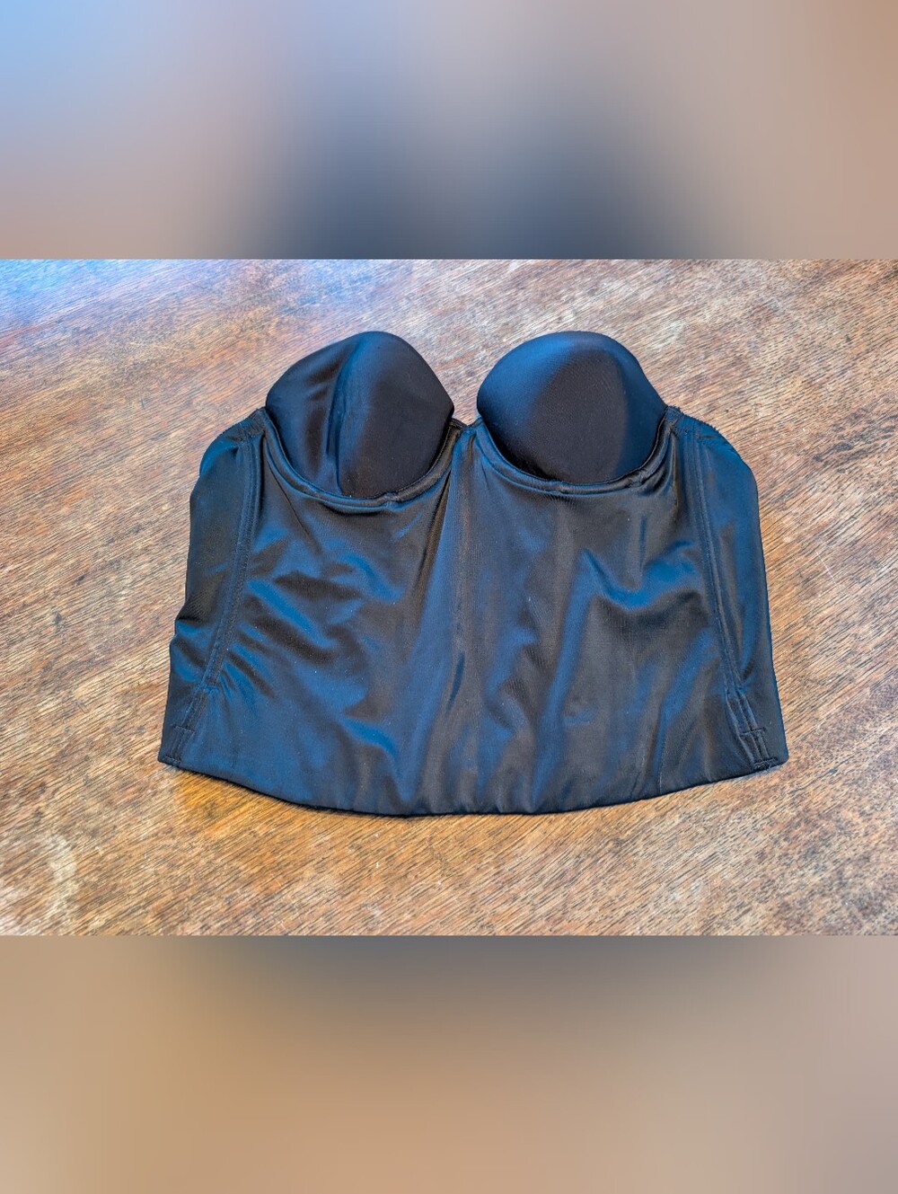 Maidenform Black Strapless Underwire Longline Bustier Bra Bridal Shaper Size 34B